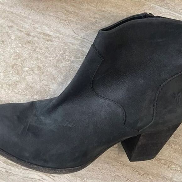 Frye black nubuck leather western style booties  sz 9 NEW - Picture 4 of 12